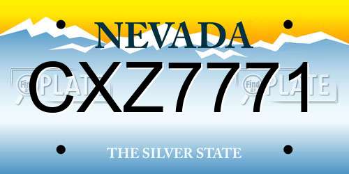CXZ7771 Nevada License Plate