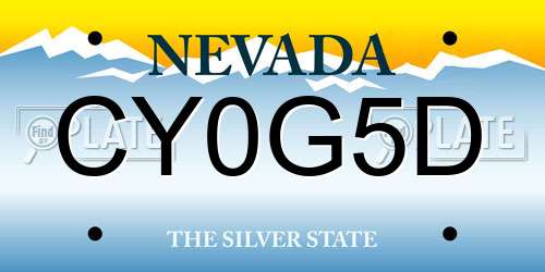 CY0G5D Nevada License Plate