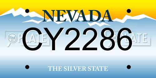 CY2286 Nevada License Plate