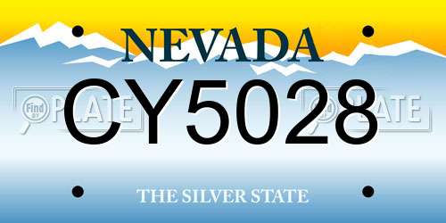 CY5028 Nevada License Plate