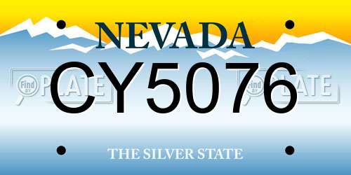 CY5076 Nevada License Plate
