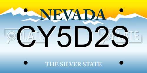 CY5D2S Nevada License Plate