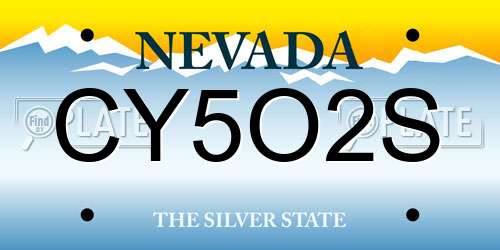 CY5O2S Nevada License Plate