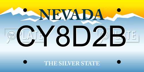 CY8D2B Nevada License Plate