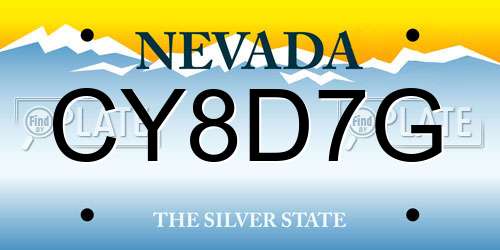 CY8D7G Nevada License Plate