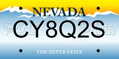 CY8Q2S Nevada License Plate
