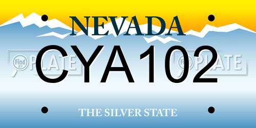 CYA102 Nevada License Plate