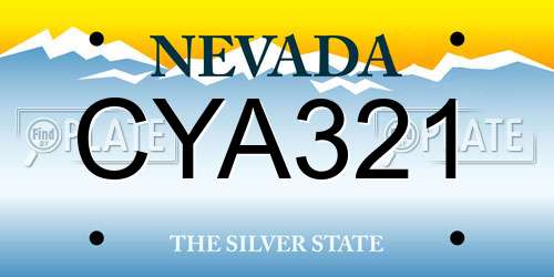 CYA321 Nevada License Plate