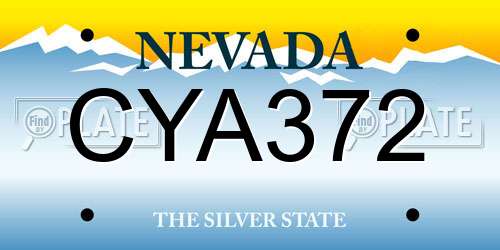 CYA372 Nevada License Plate