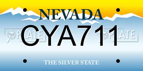 CYA711 Nevada License Plate