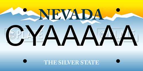 CYAAAAA Nevada License Plate