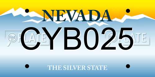 CYB025 Nevada License Plate