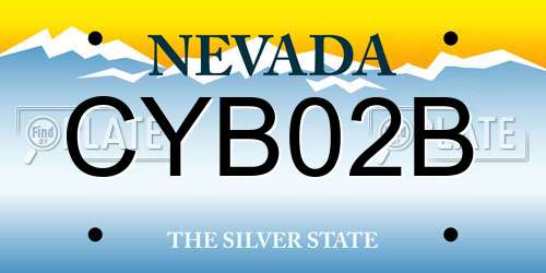 CYB02B Nevada License Plate