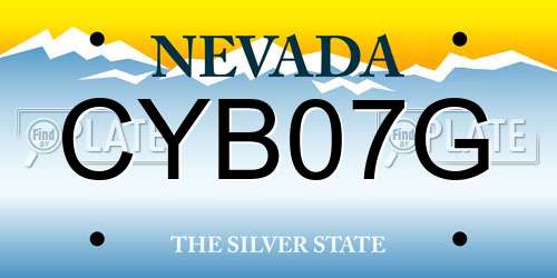 CYB07G Nevada License Plate