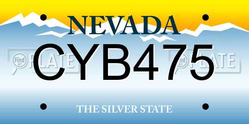 CYB475 Nevada License Plate