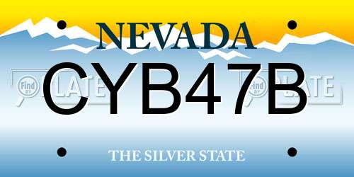 CYB47B Nevada License Plate