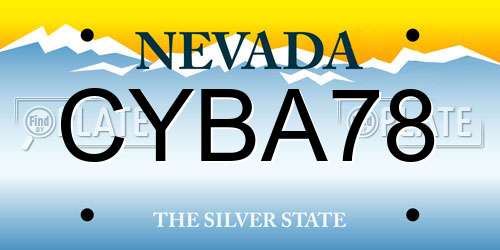 CYBA78 Nevada License Plate