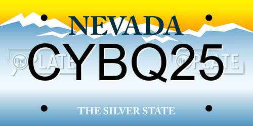 CYBQ25 Nevada License Plate