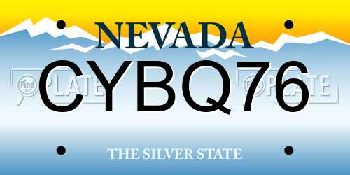 CYBQ76 Nevada License Plate