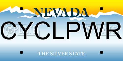 CYCLPWR Nevada License Plate
