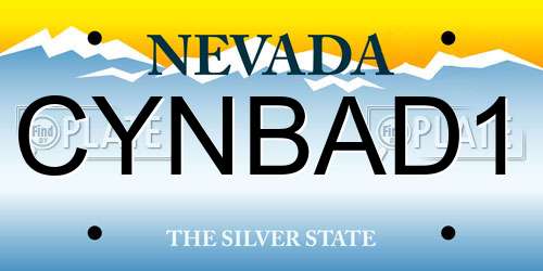 CYNBAD1 Nevada License Plate