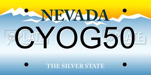 CYOG50 Nevada License Plate
