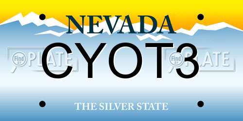 CYOT3 Nevada License Plate
