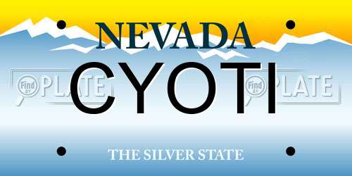 CYOTI Nevada License Plate