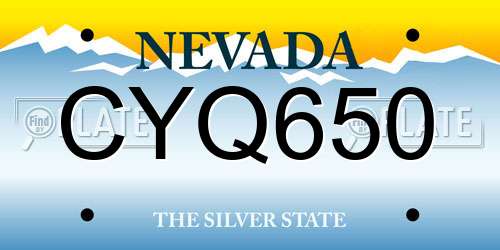 CYQ650 Nevada License Plate