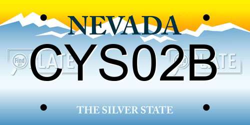 CYS02B Nevada License Plate