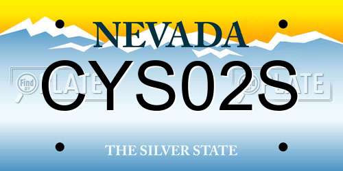 CYS02S Nevada License Plate