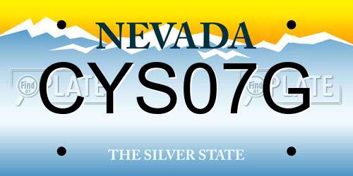 CYS07G Nevada License Plate