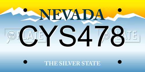 CYS478 Nevada License Plate