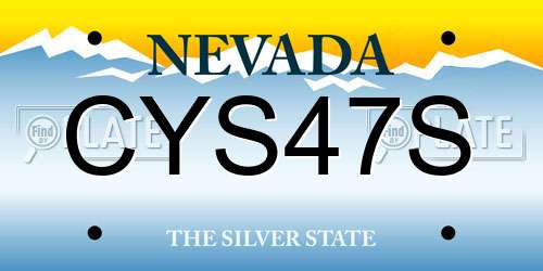 CYS47S Nevada License Plate