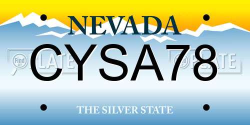 CYSA78 Nevada License Plate