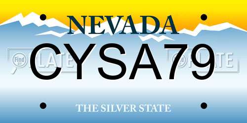 CYSA79 Nevada License Plate