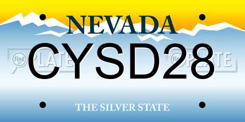 CYSD28 Nevada License Plate