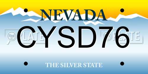 CYSD76 Nevada License Plate