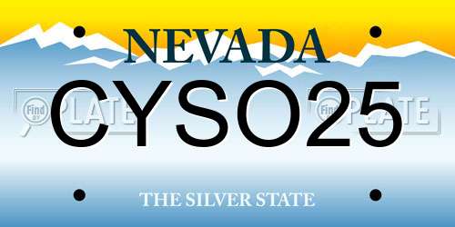 CYSO25 Nevada License Plate