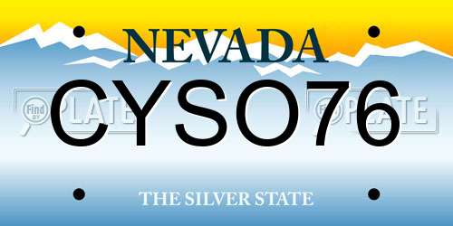 CYSO76 Nevada License Plate