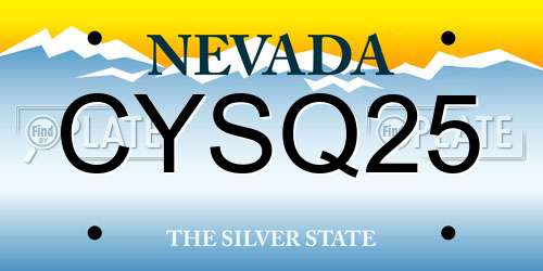 CYSQ25 Nevada License Plate