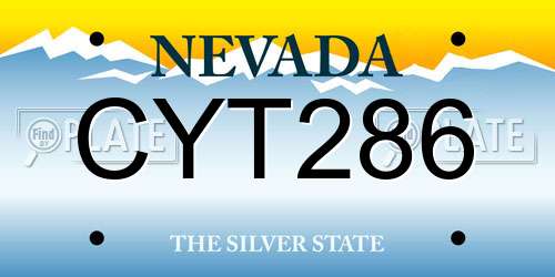 CYT286 Nevada License Plate