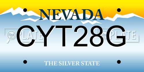 CYT28G Nevada License Plate