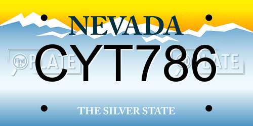 CYT786 Nevada License Plate