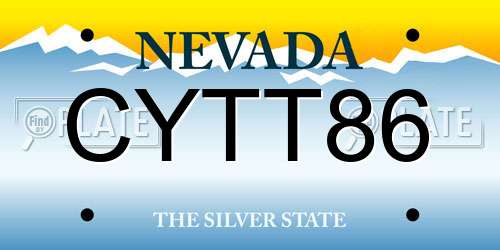 CYTT86 Nevada License Plate