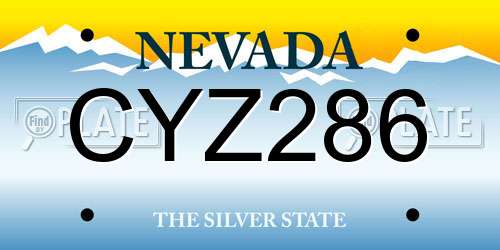 CYZ286 Nevada License Plate