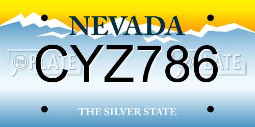 CYZ786 Nevada License Plate