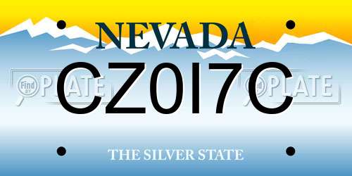 CZ0I7C Nevada License Plate