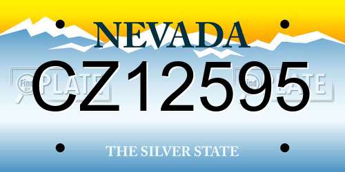 CZ12595 Nevada License Plate