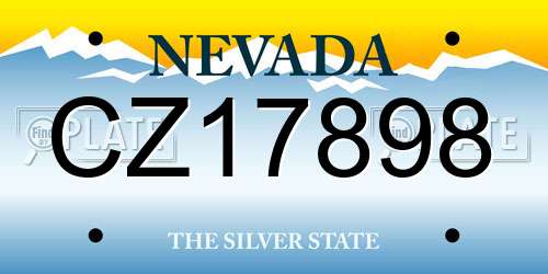 CZ17898 Nevada License Plate